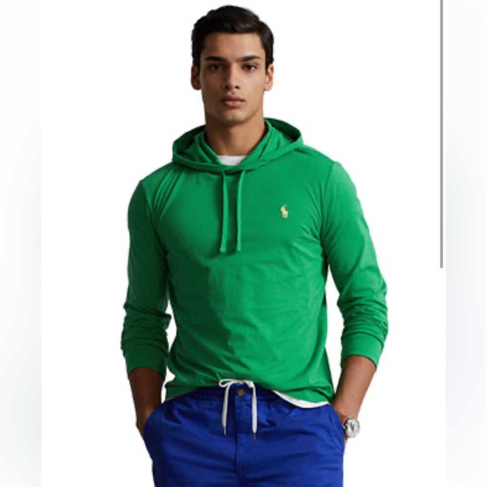 Polo Ralph Lauren Men's Jersey Hooded T-Shirt Sz  XL Green